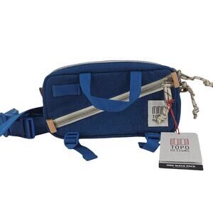 NEW Topo Designs Blue Mini Quick Pack Canvas Waist Bag Fanny Pack Gorp Gorpcore
